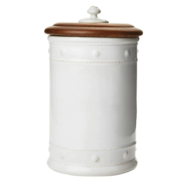Berry & Thread 11.5" Canister with Wooden Lid - Whitewash