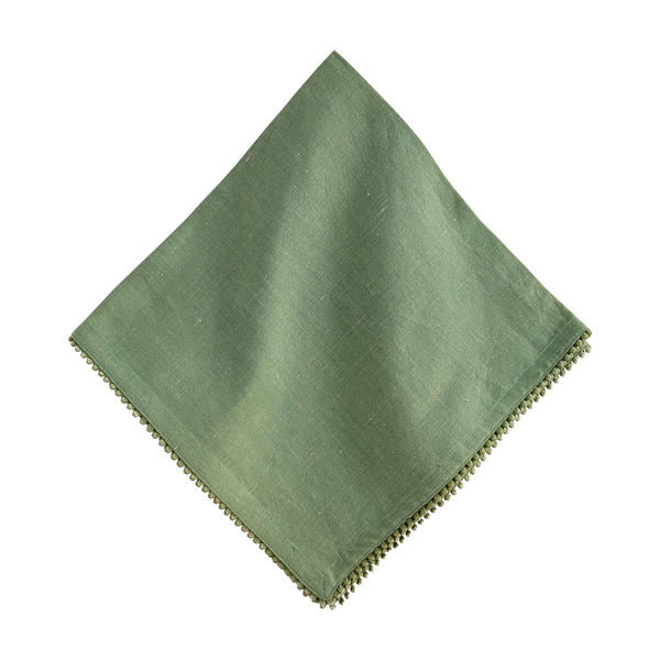 Berry Trim Napkin - Watercress