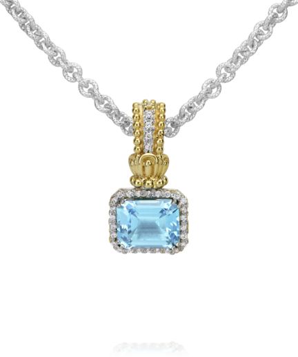 Vahan Blue Topaz and Diamond Pendant