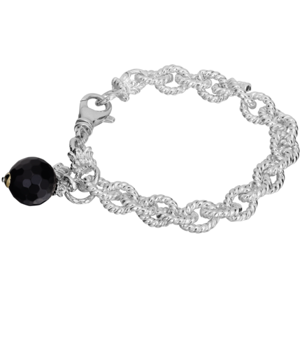 Vahan Sterling Silver Chain Onyx Bracelet