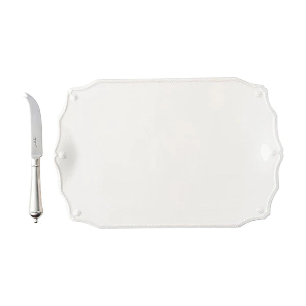 Berry & Thread 15" Serving Board with Knife - Whitewash