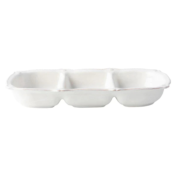 Berry & Thread 14" Triple Section Server - Whitewash