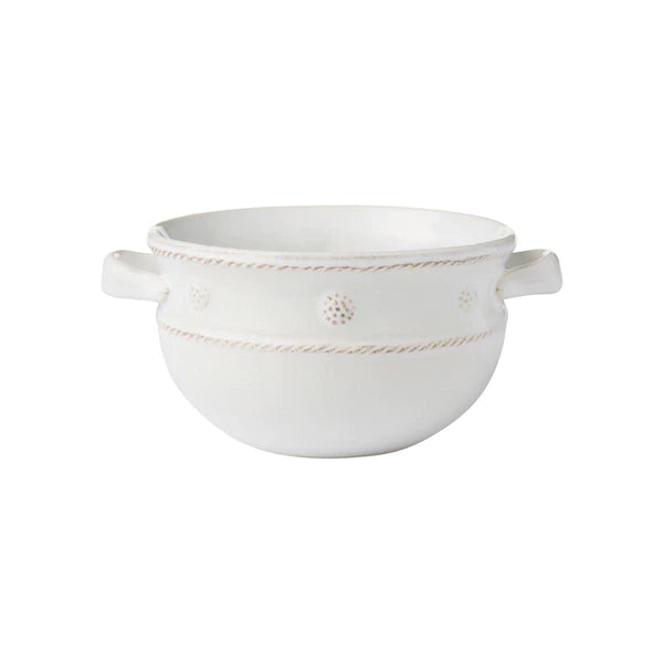 Berry & Thread Handled Soup Bowl - Whitewash