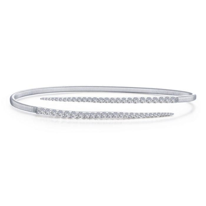 0.98 CTW Pave Bypass Cuff Bangle Bracelet