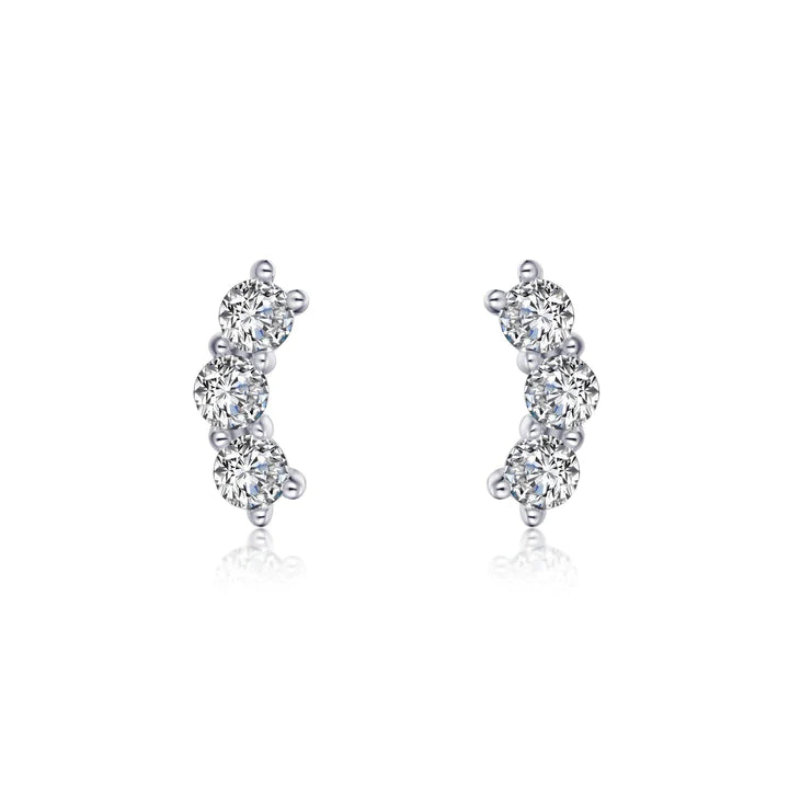 3-Stone Stud Earrings