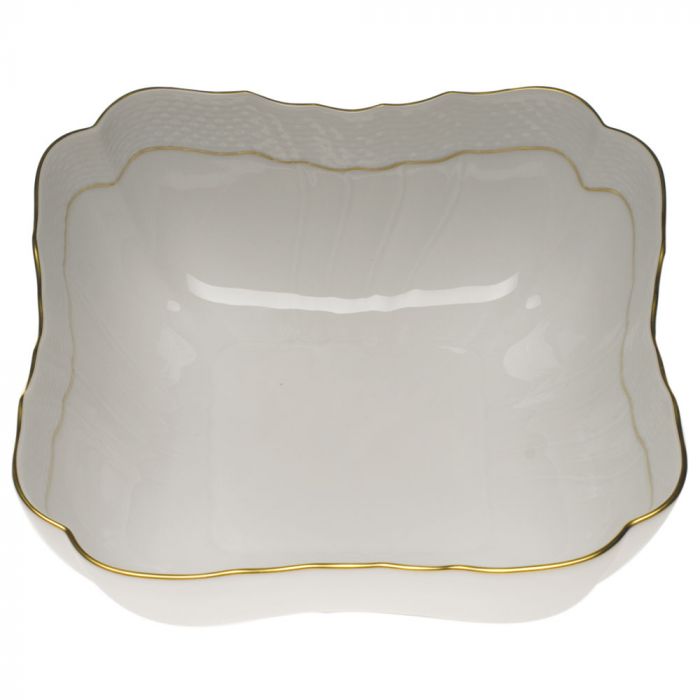 Golden Edge Square Salad Bowl