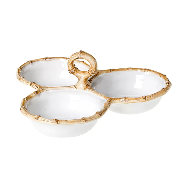 Bamboo 9" Triple Bowl Server - Natural