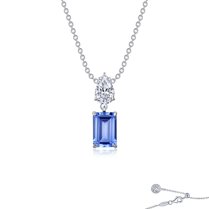 Fancy Emerald-cut Drop Necklace