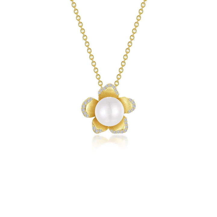 Cultured Freshwater Pearl Flower Necklace