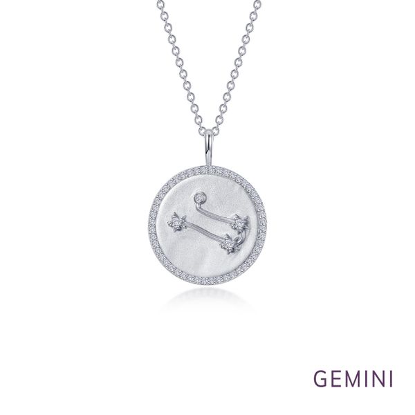 Zodiac Constellation Coin Necklace, Gemini