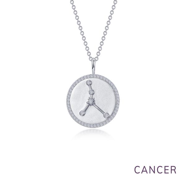 Zodiac Constellation Coin Necklace, Cancer