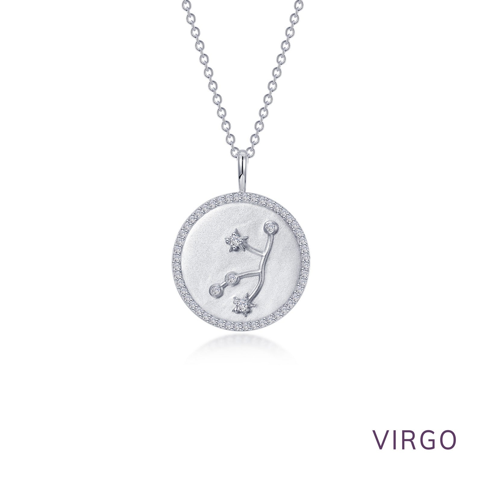 Zodiac Constellation Coin Necklace, Virgo