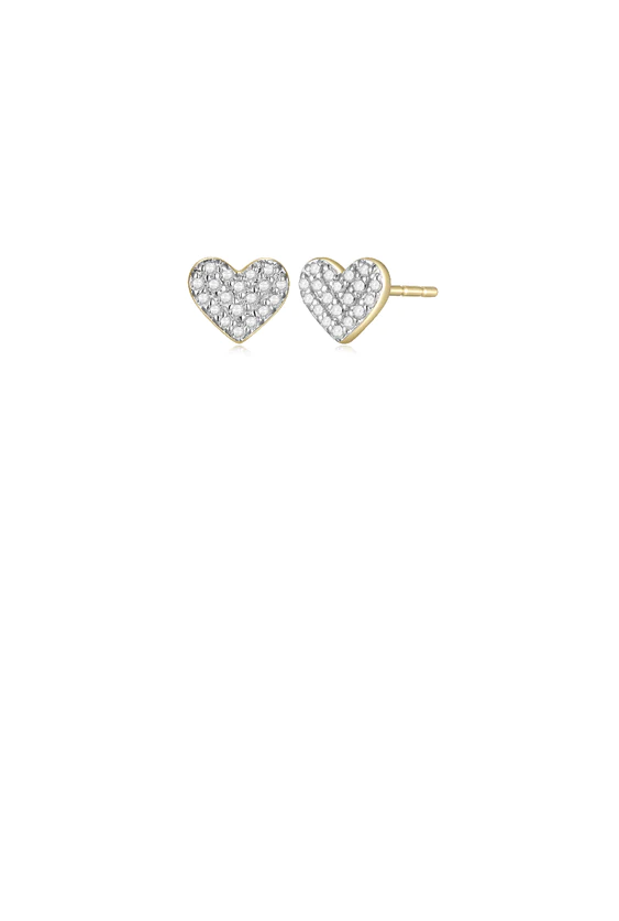 Heart Diamond Stud Earrings