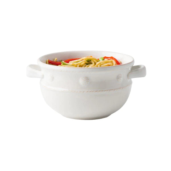 Berry & Thread Handled Soup Bowl - Whitewash