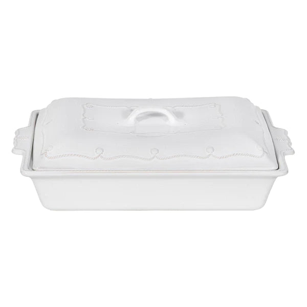 Berry & Thread 13" Rectangular Baker with Lid - Whitewash