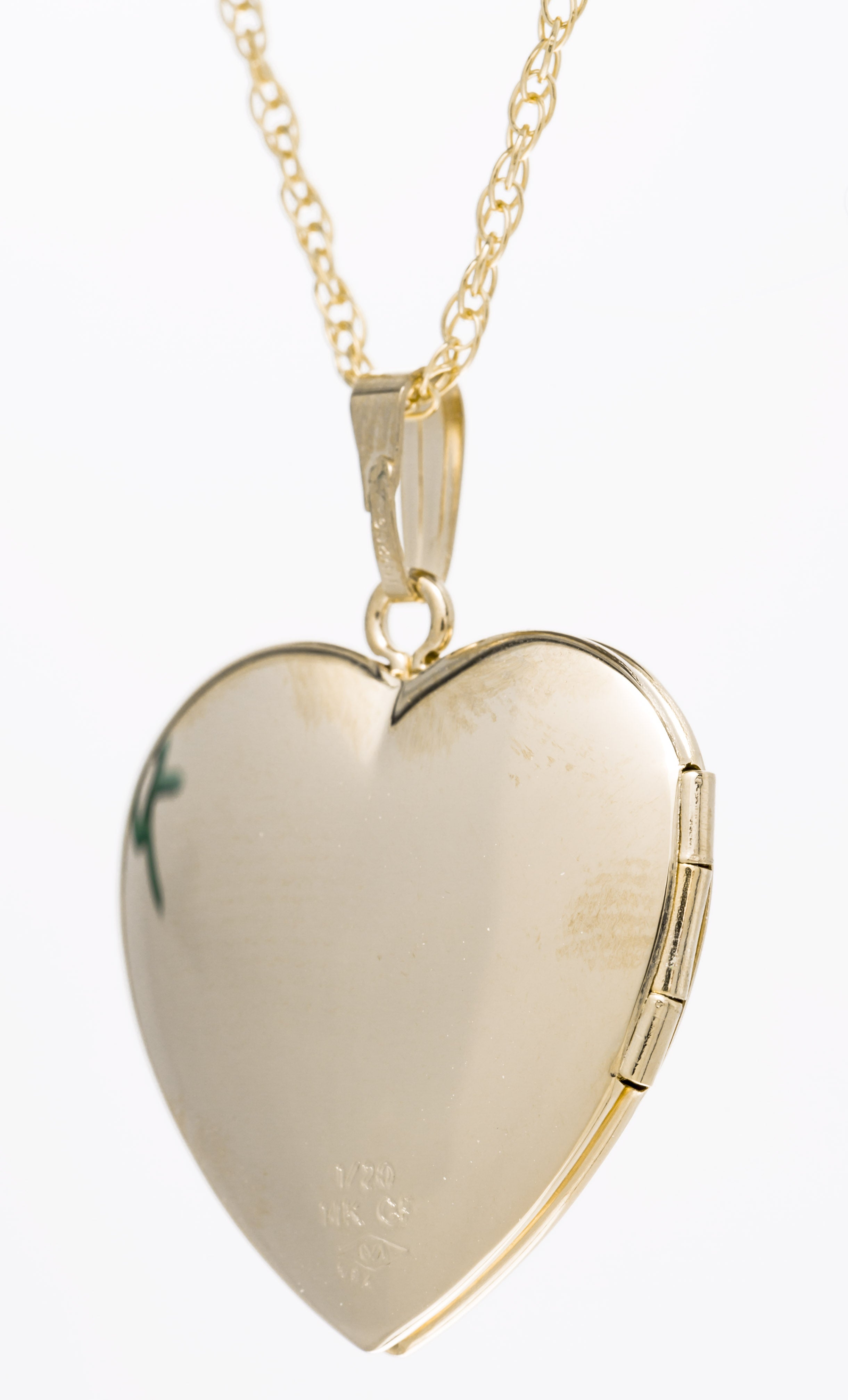 14K GF HEART DIAMOND LOCKET