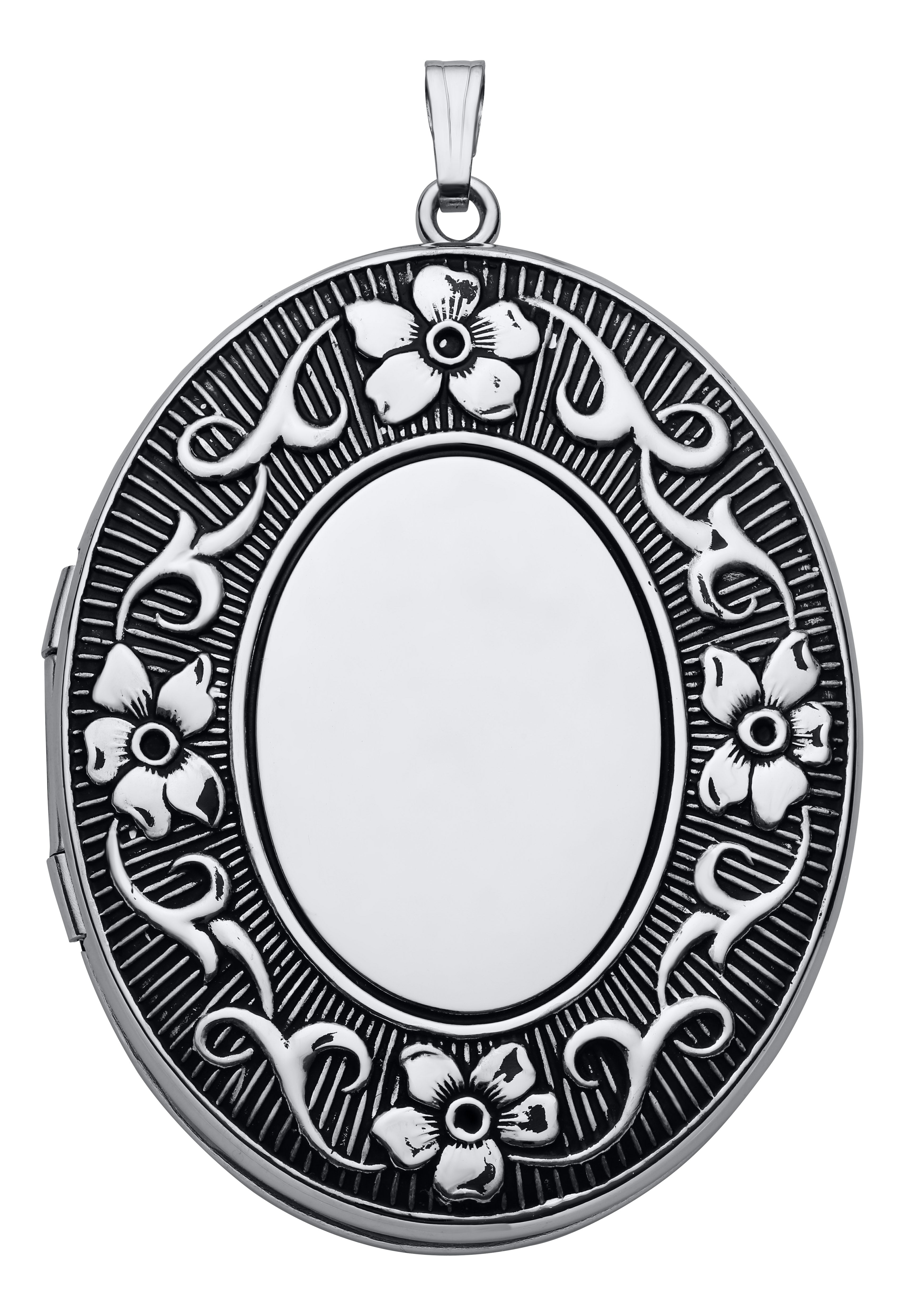 Sterling Silver EXTRA LARGE EMBOSS OVAL Locket