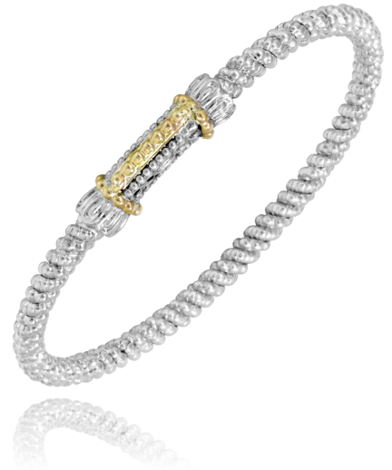 Vahan Moiré Beaded Gold Bar Bracelet