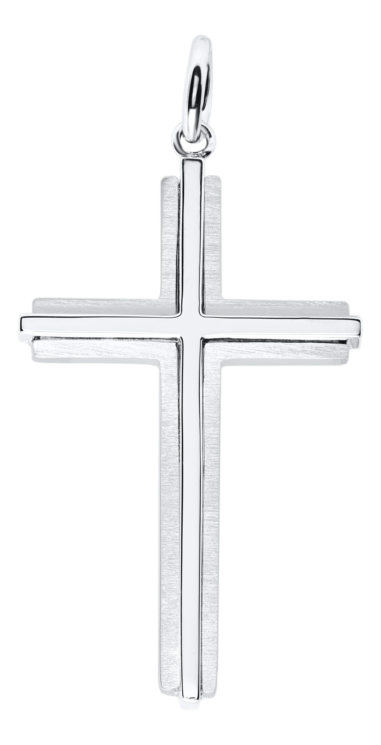 SS MENS POLISHED-SATIN CROSS