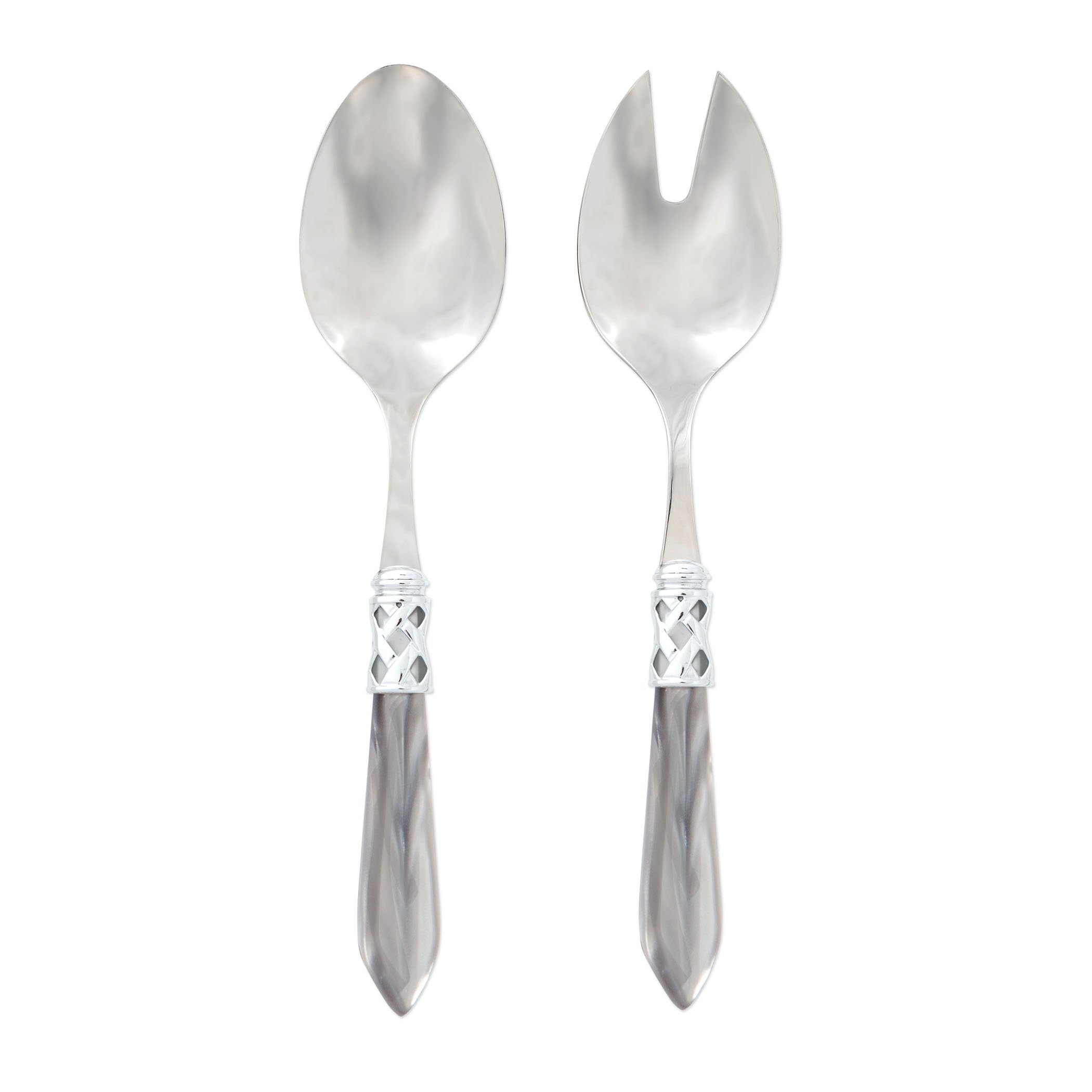 Aladdin Brilliant Light Gray Salad Server Set