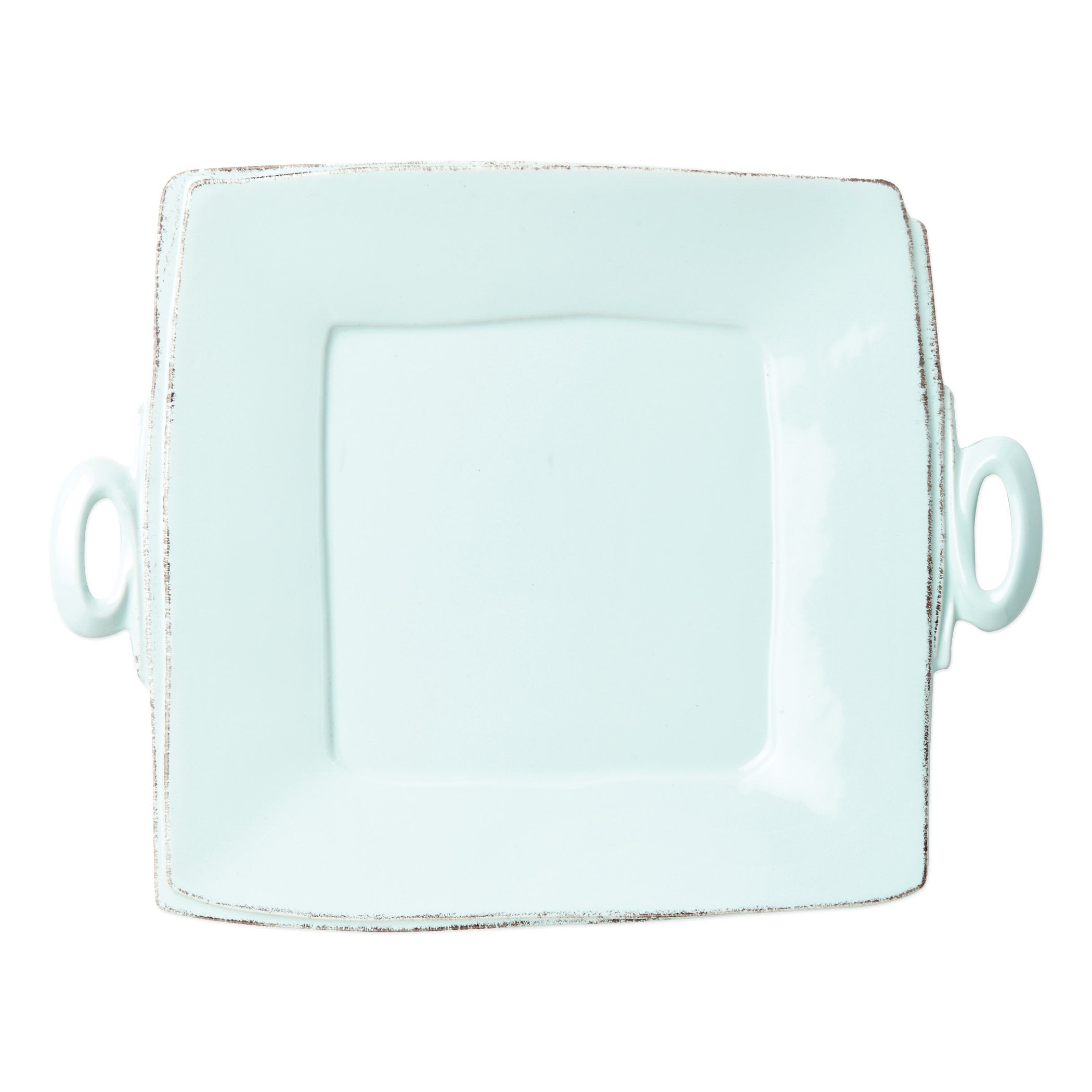 Lastra Aqua Handled Square Platter