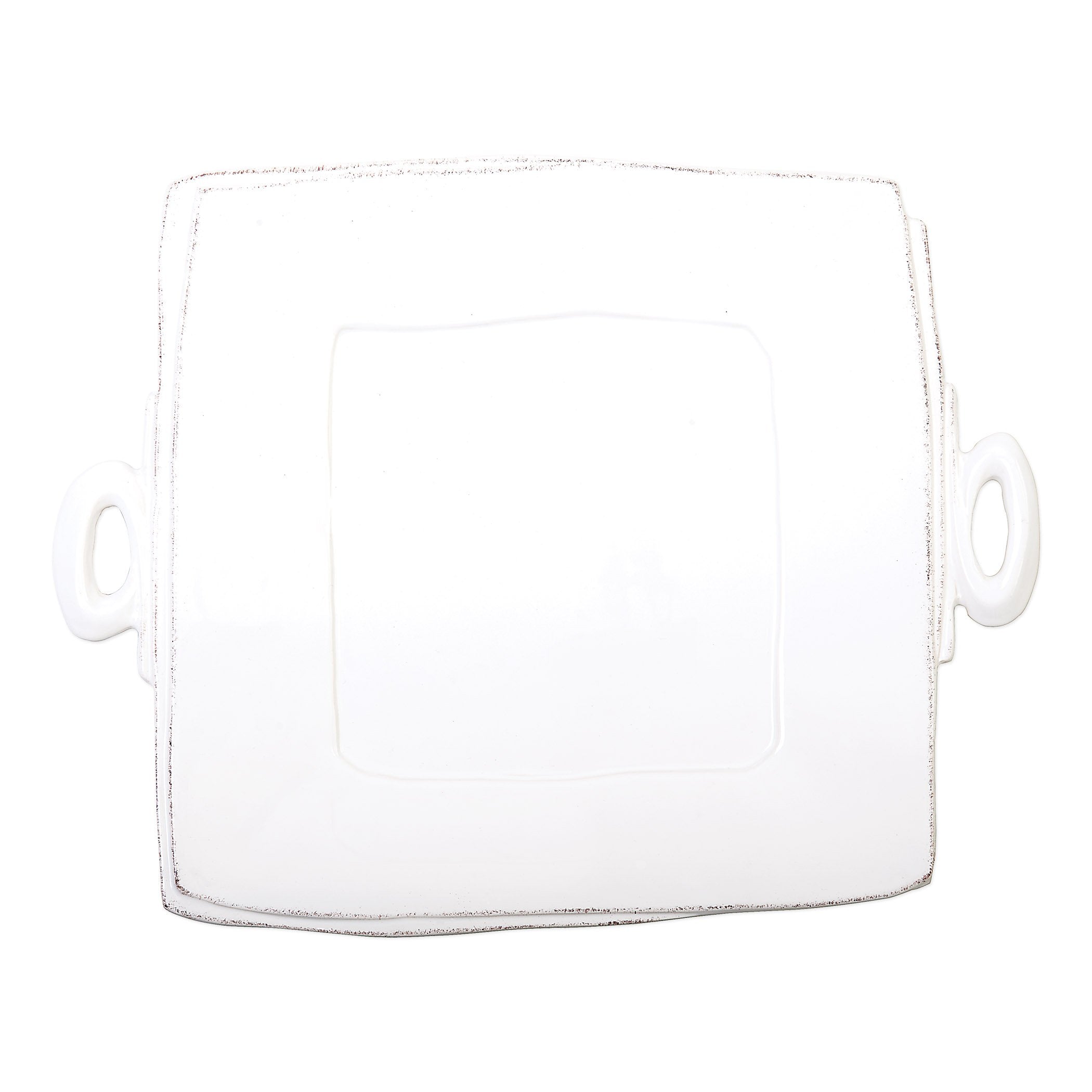 Lastra White Handled Square Platter