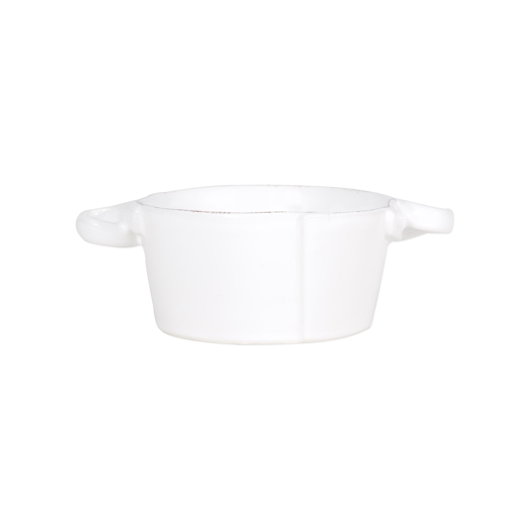 Lastra White Small Handled Bowl