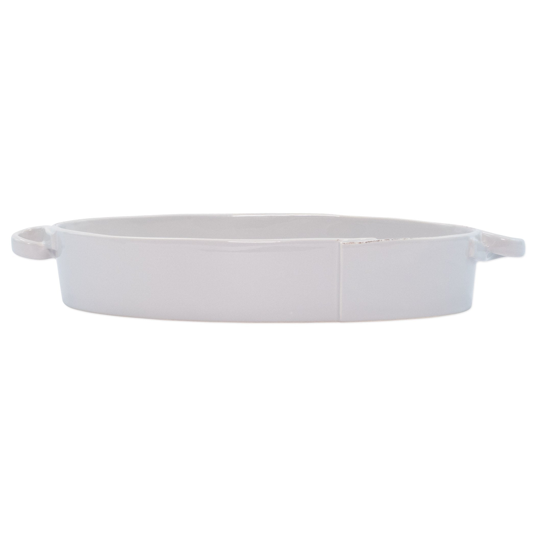 Lastra Light Gray Handled Oval Baker