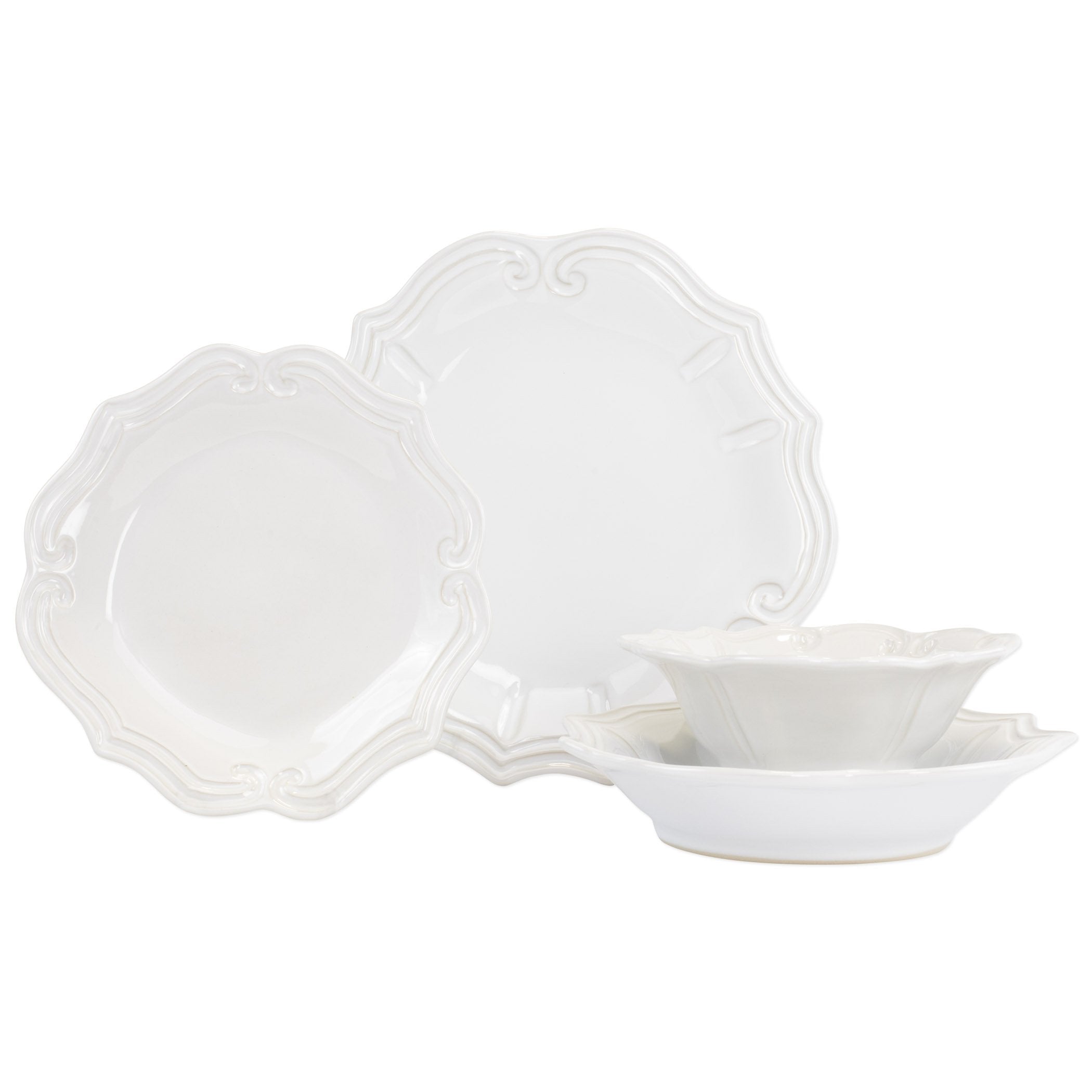 Incanto Stone White Baroque Four-Piece Place Setting