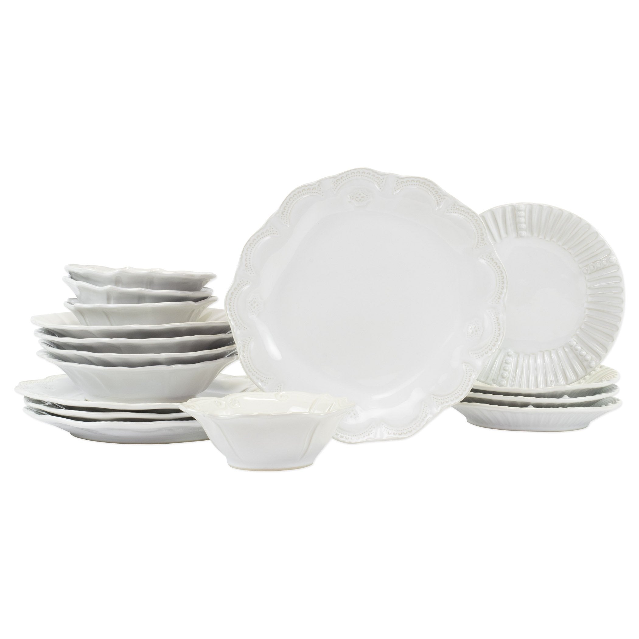Incanto Stone White Assorted 16-Piece Place Setting