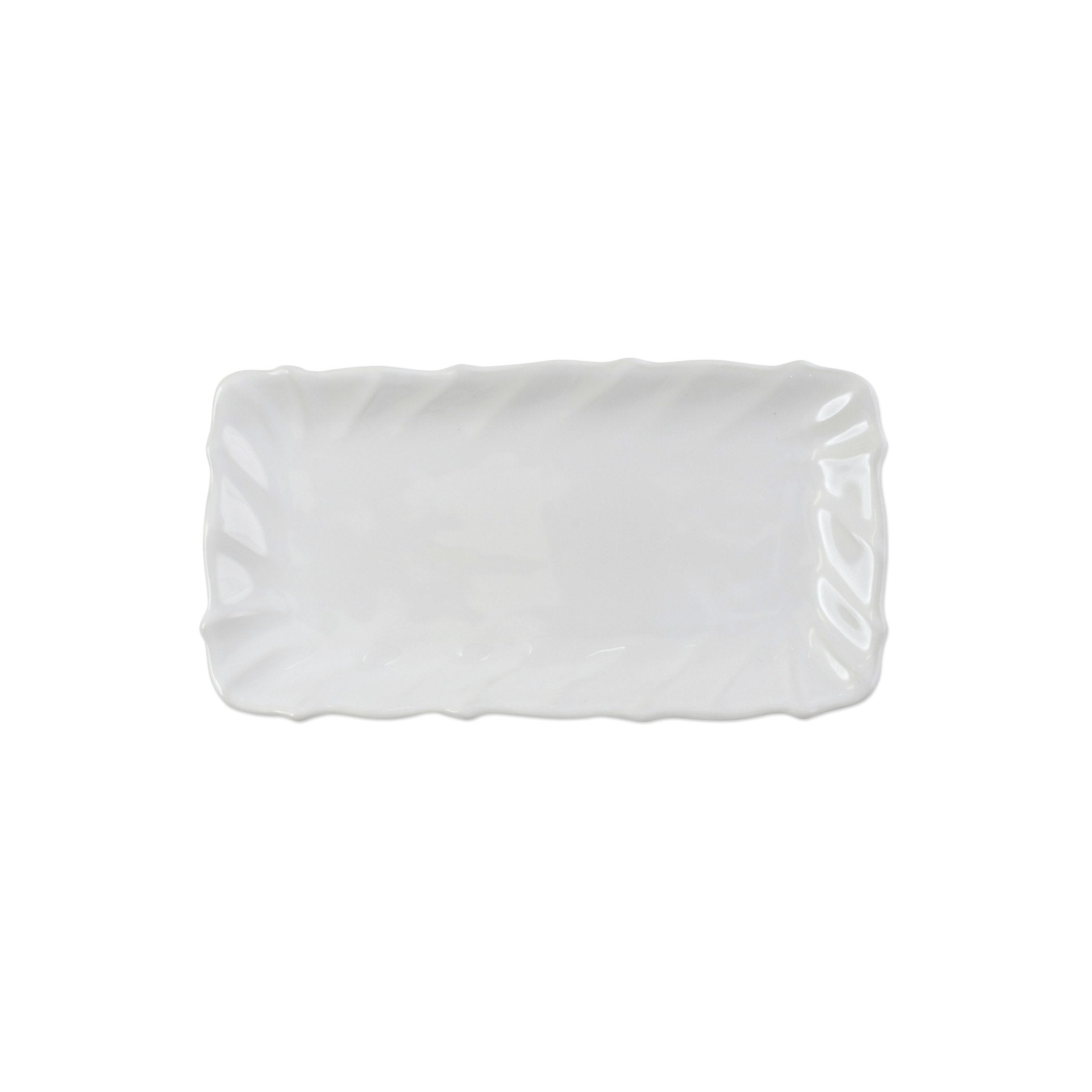 Incanto Stone White Ruffle Rectangular Tray