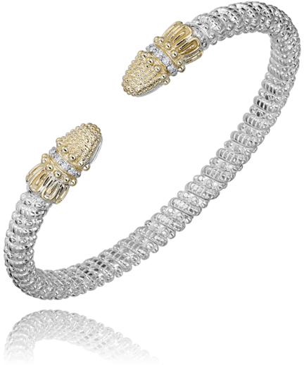 Vahan Open Cuff Gold and Diamond Bracelet