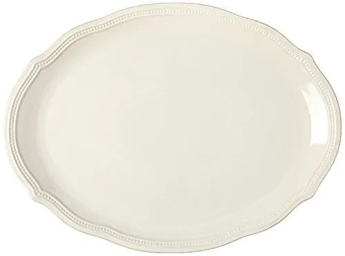 French Perle 16" White Oval Platter
