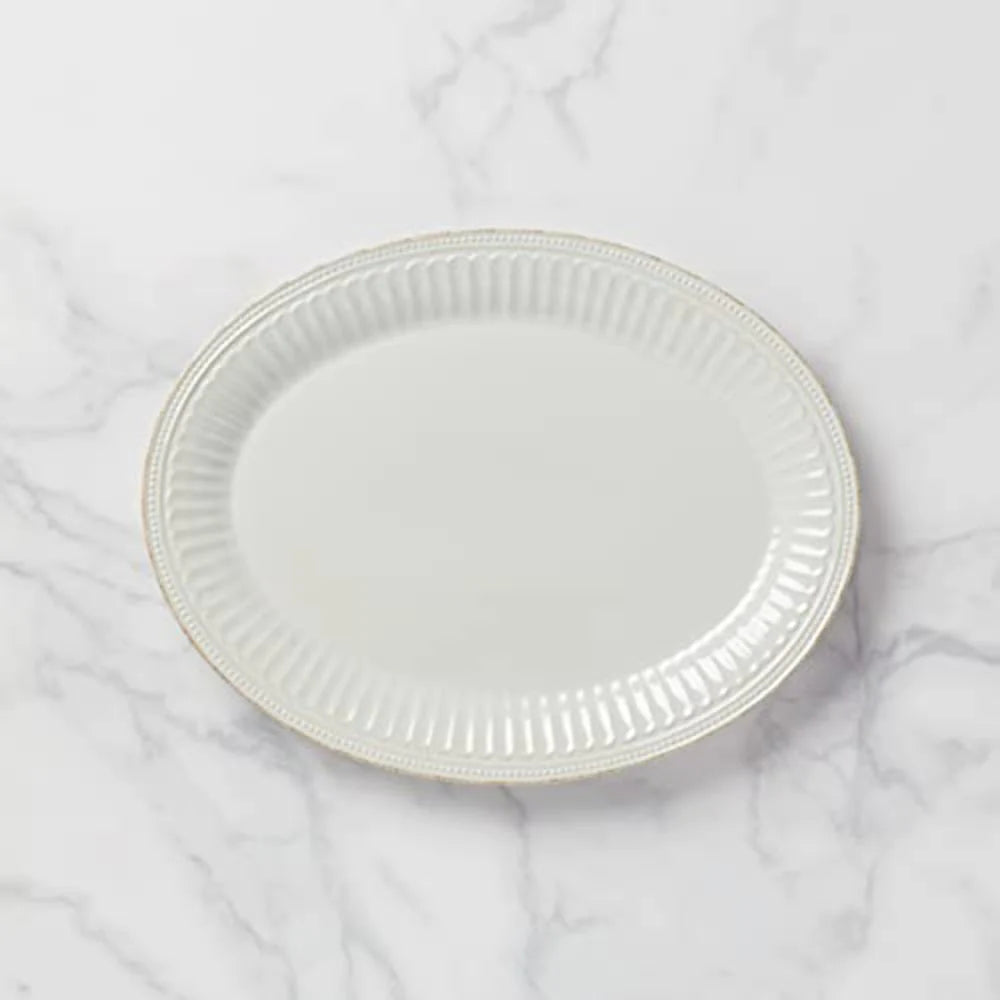 French Perle Groove 16" White Platter