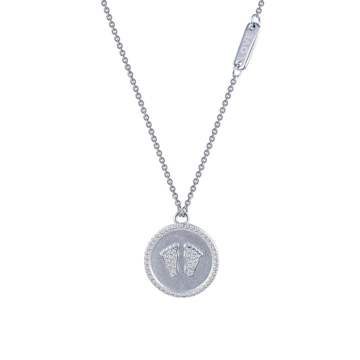 Baby Feet Disc Necklace
