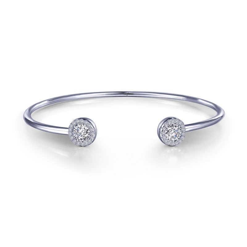 1.26 CTW Open Cuff Halo Bracelet