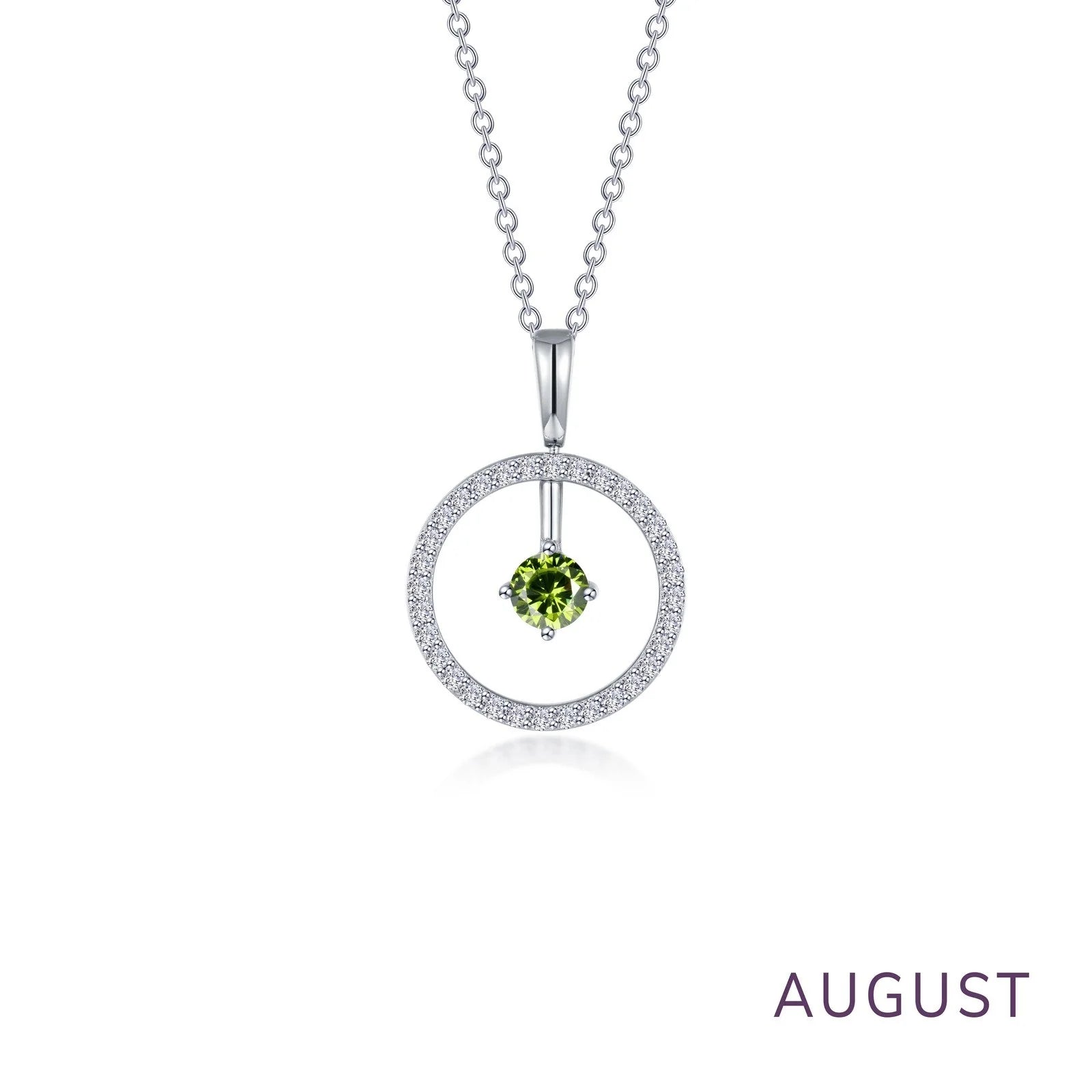 August Birthstone Reversible Open Circle Necklace