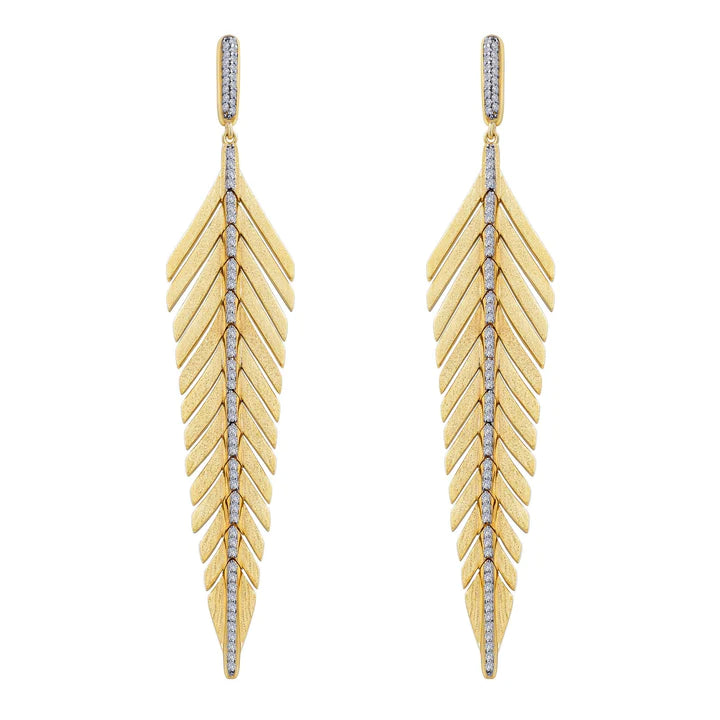 Elegant Feather Drop Earrings