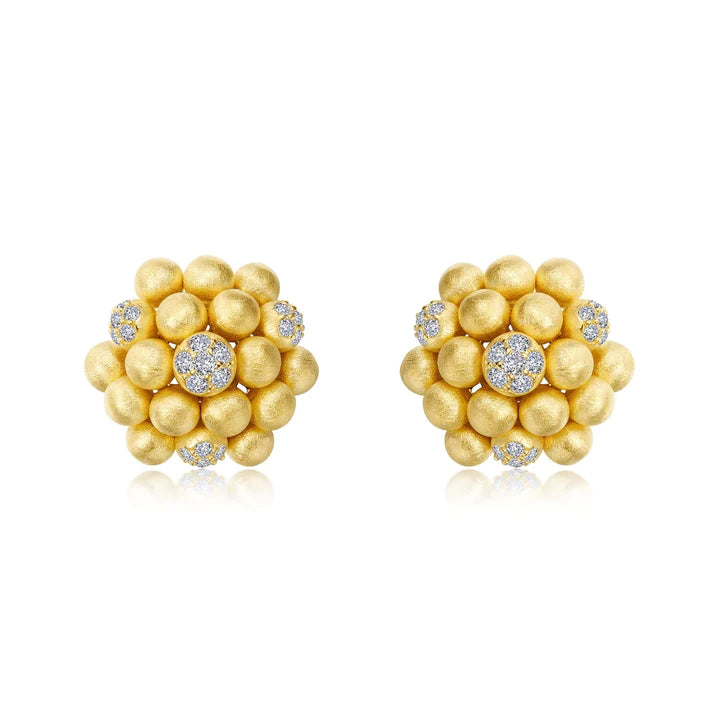 Cluster Button Earrings
