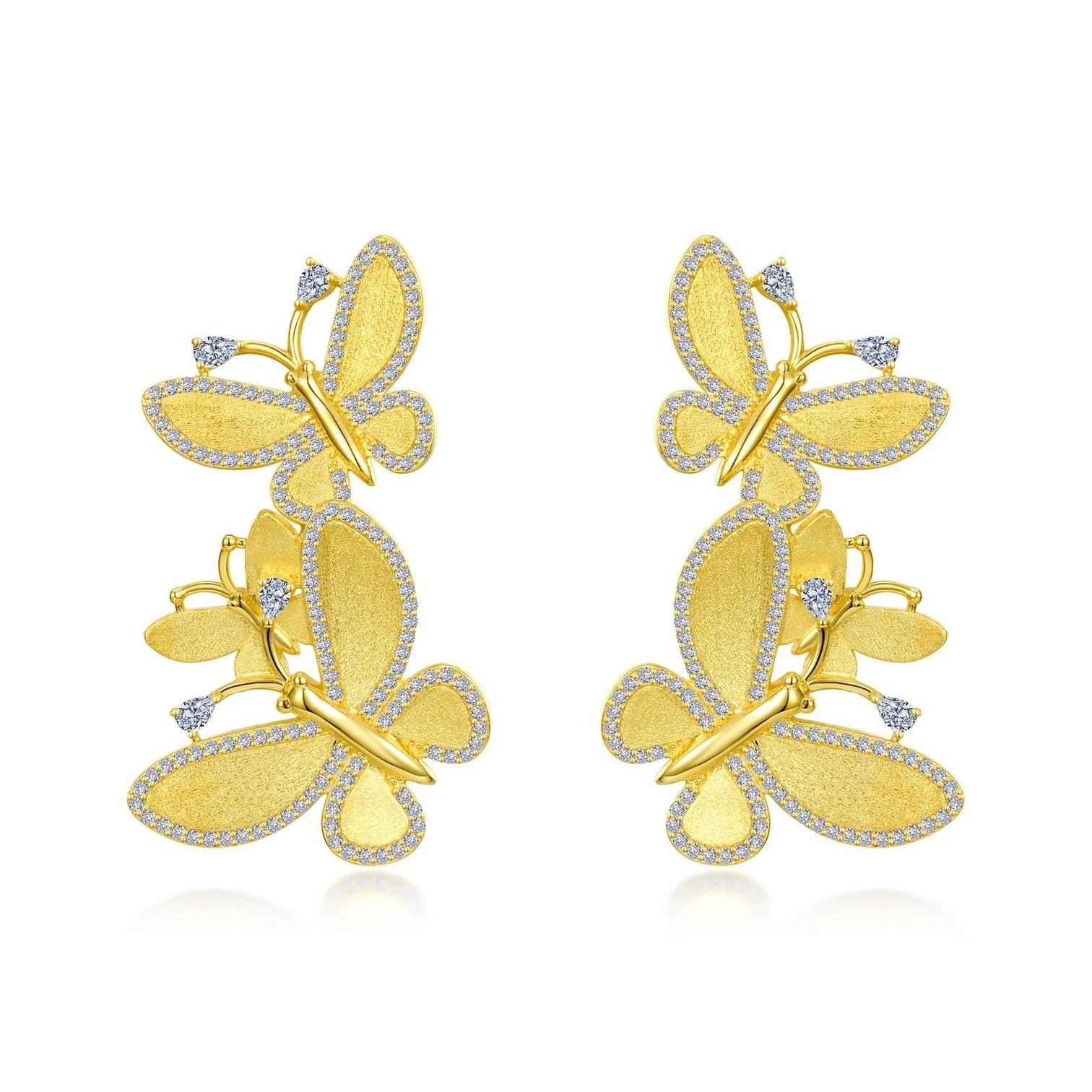 Butterfly Cluster Drop Earrings