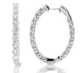 1.5 ctw Round Diamond Hoop Earrings