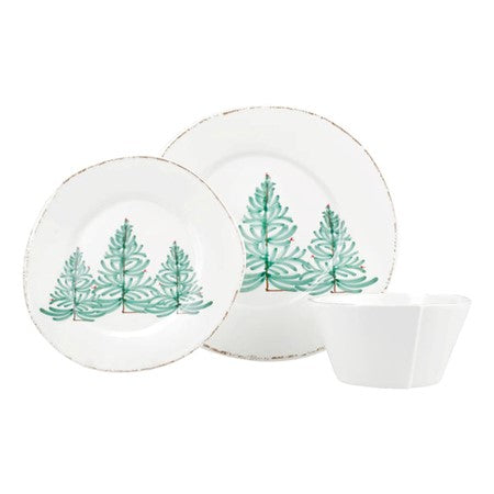 Melamine Lastra Holiday Christmas Dinnerware 3 Piece Place Setting