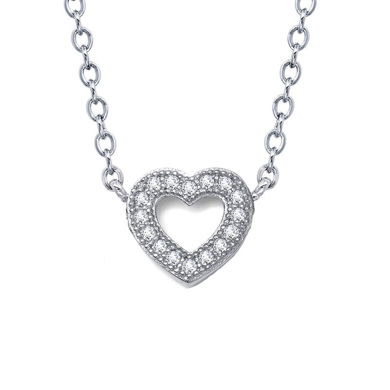 0.18 CTW Open Heart Necklace