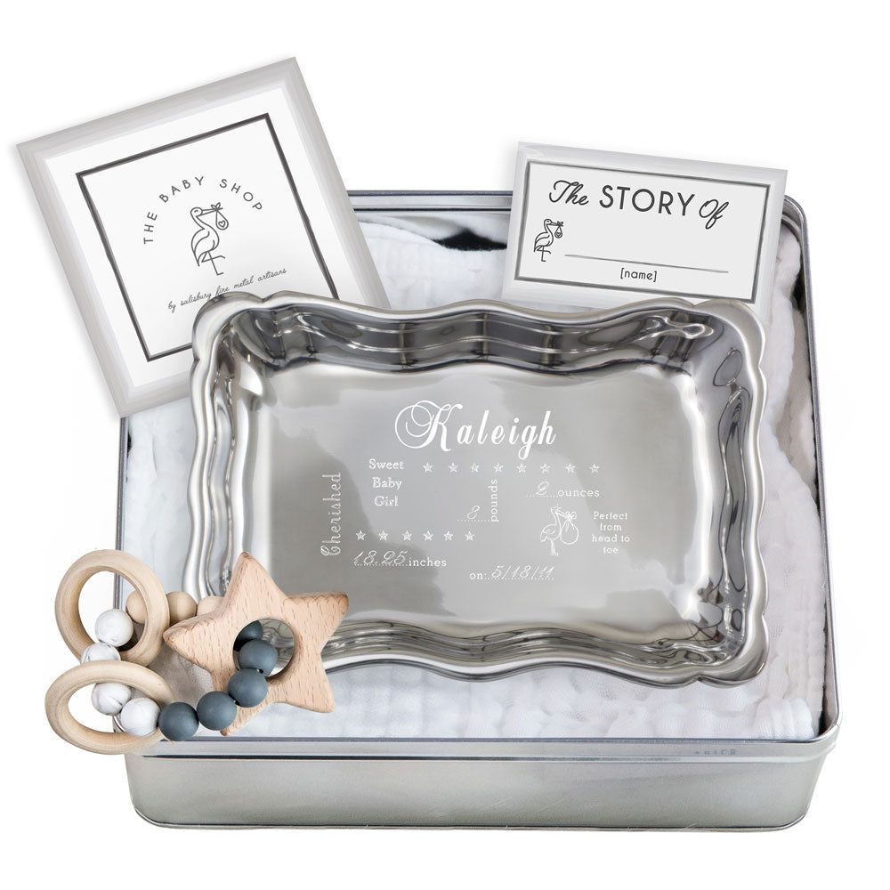 BIRTH RECORD TRAY & STAR TEETHER GIFT SET
