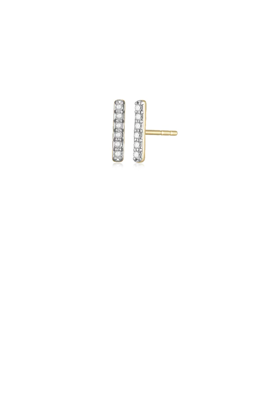 Bar Diamond Stud Earrings