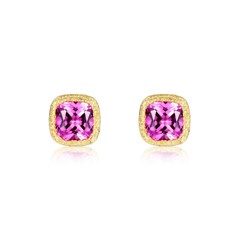 2.48 CTW Purple Fancy Lab-Grown Sapphire Solitaire Stud Earrings