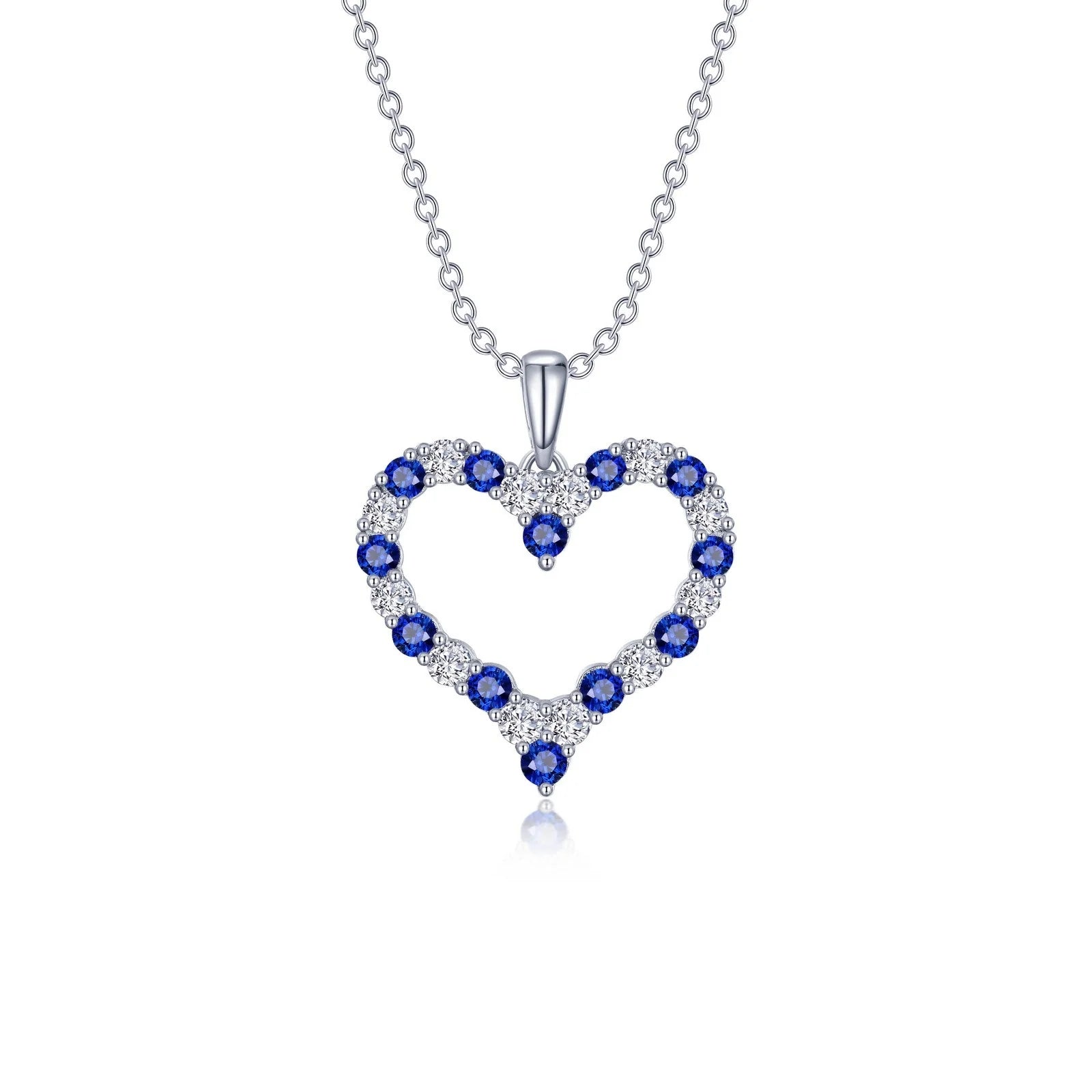 Fancy Lab-Grown Sapphire Heart Pendant Necklace
