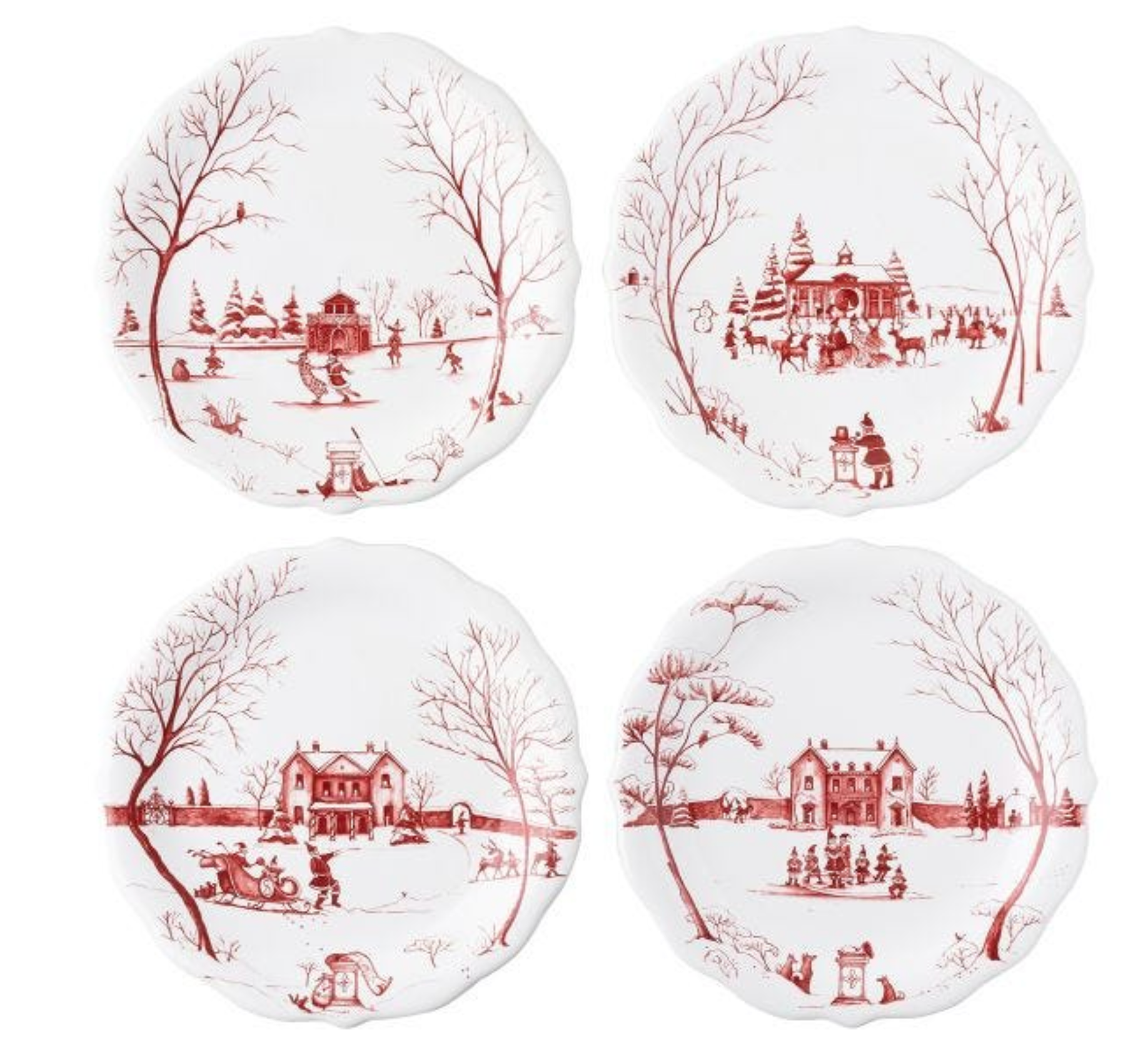 Country Estate Winter Frolic Party Plates