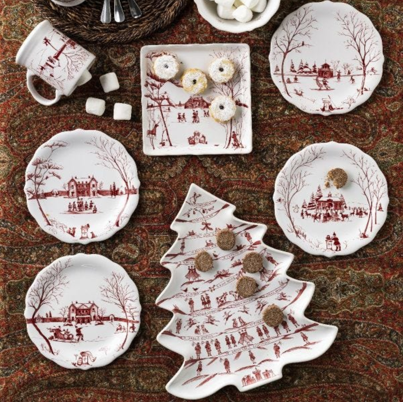 Country Estate Winter Frolic Party Plates
