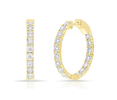 1.5 ctw Round Diamond Hoop Earrings